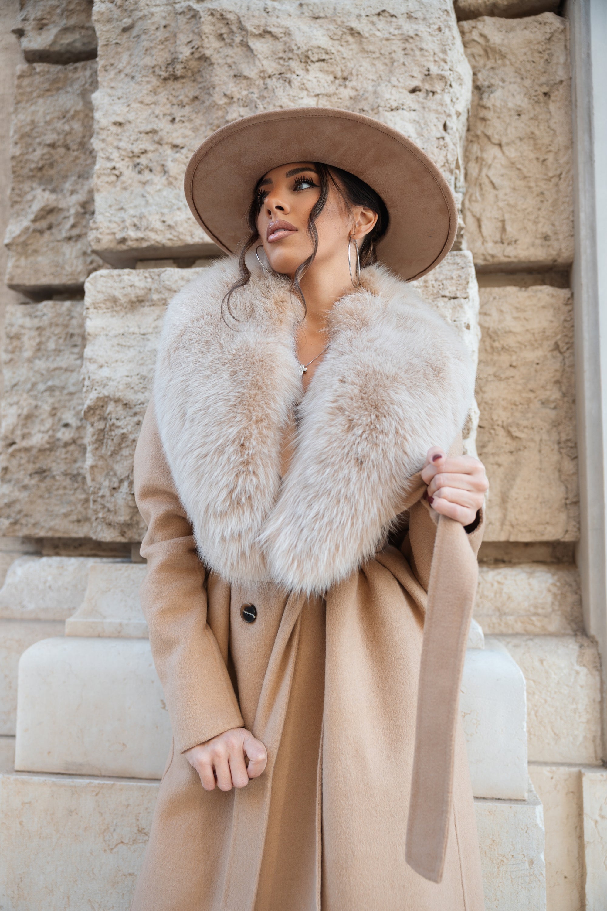 Cappotto fox biscotto