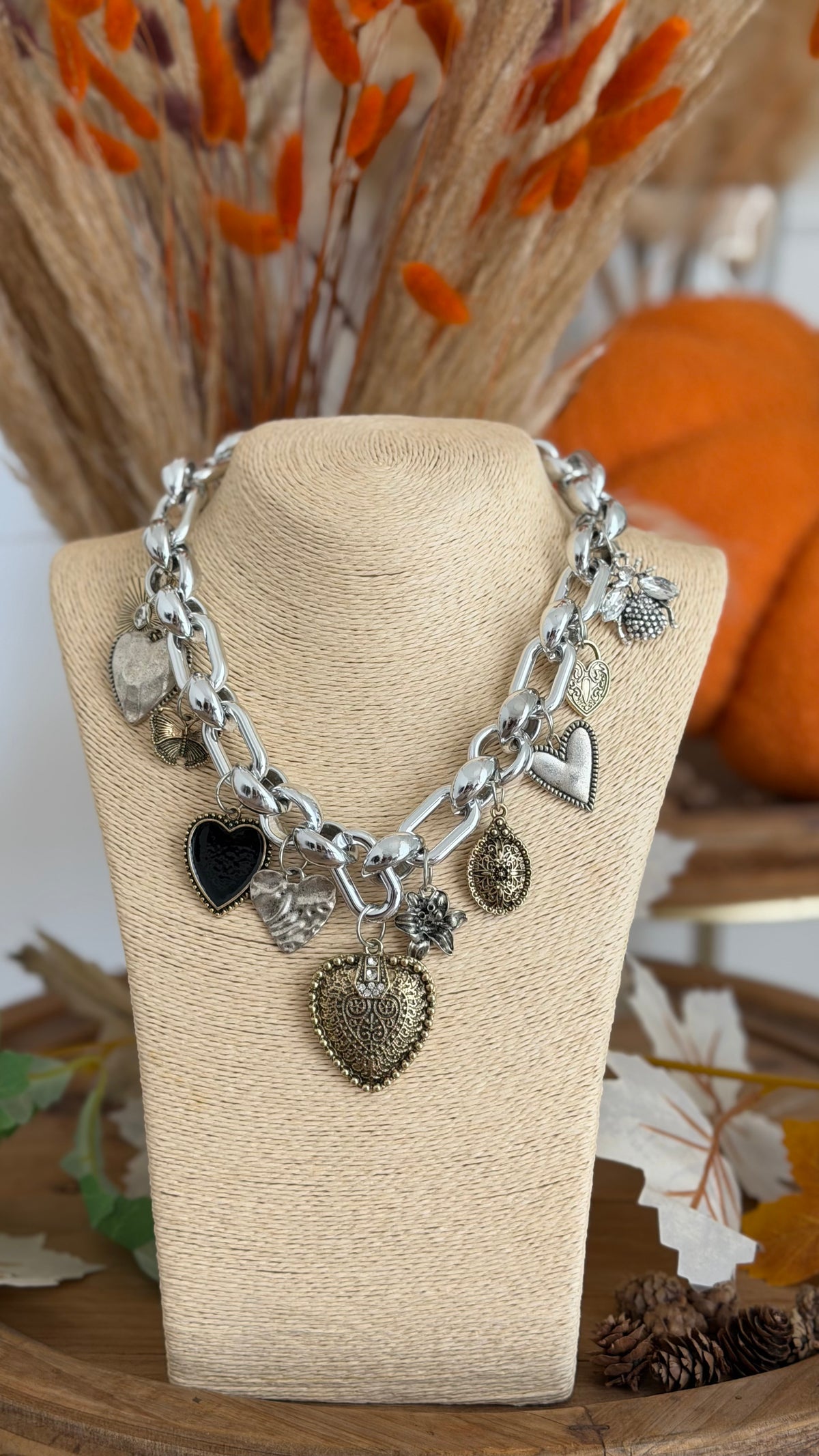collana cuori silver
