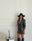 giacca in eco pelle nera