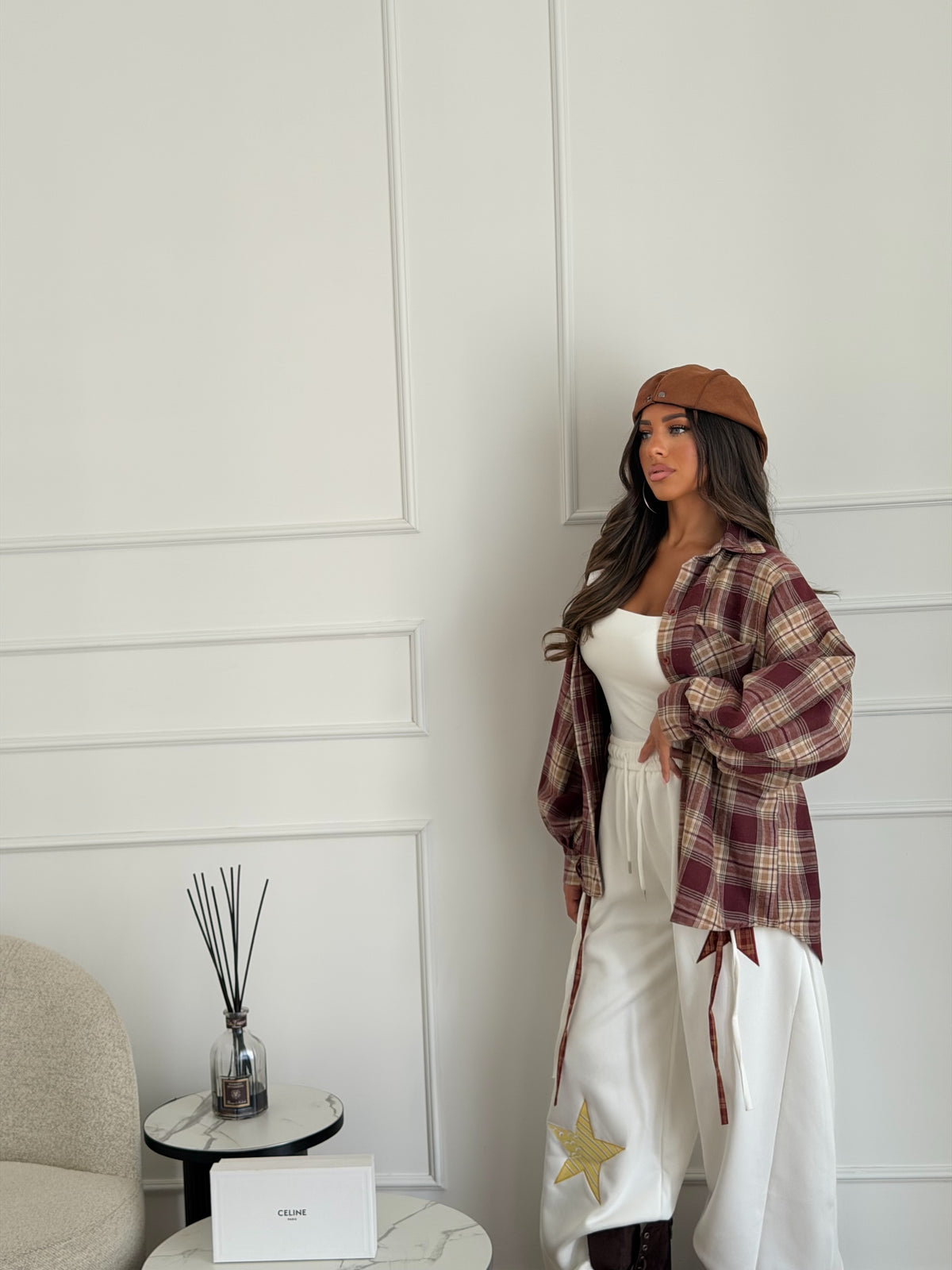 camicia cozy bordeaux