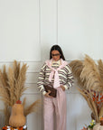 maglia a righe rosa