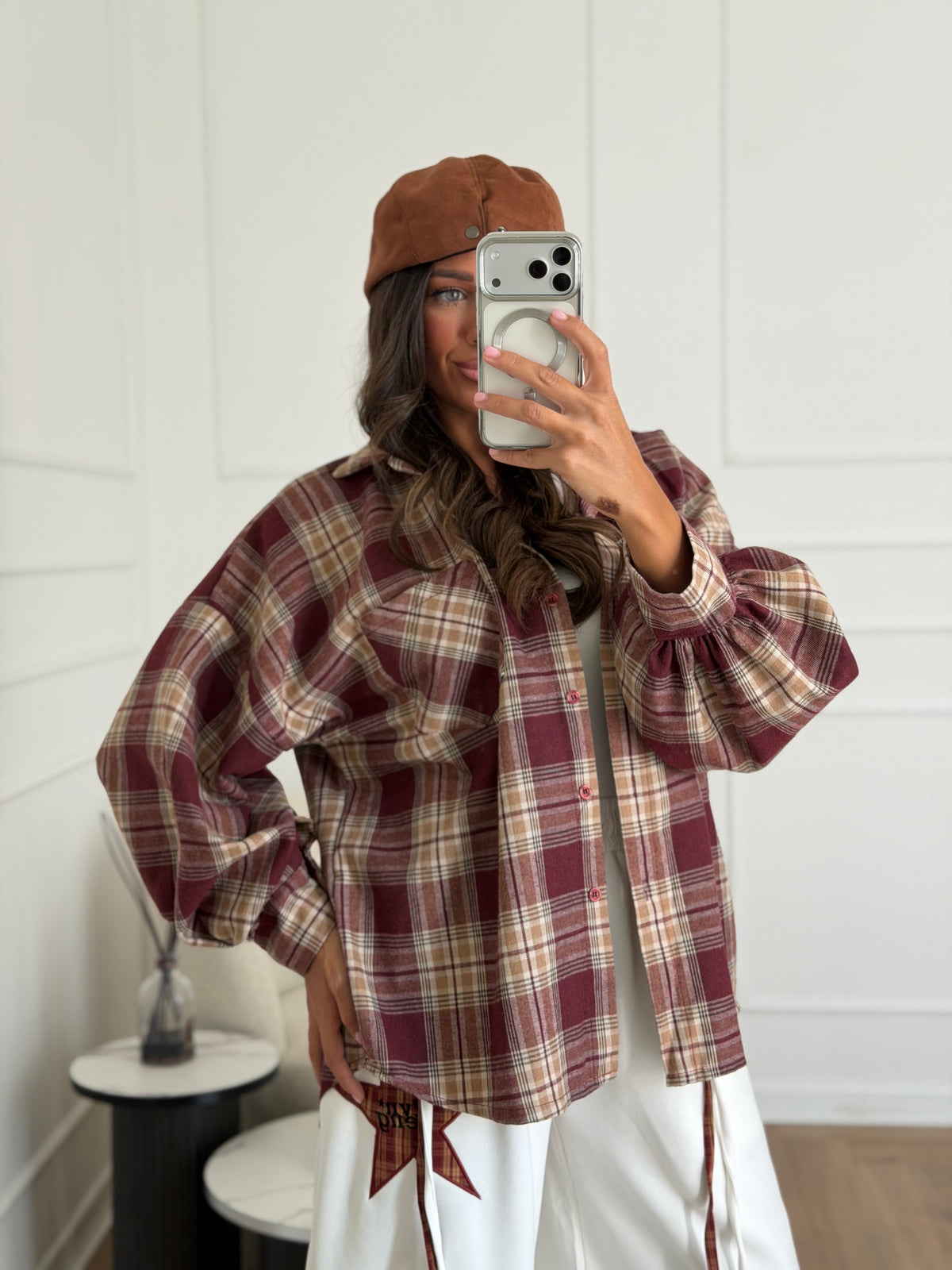 camicia cozy bordeaux