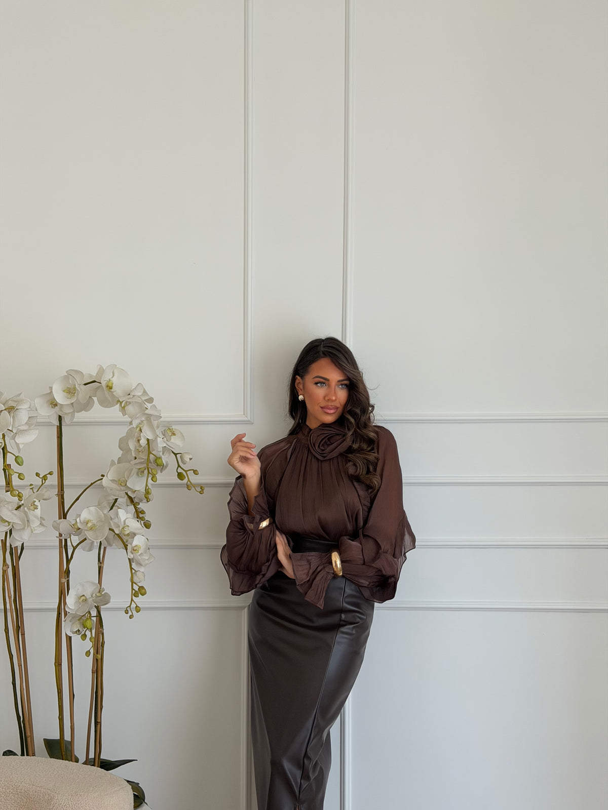 camicia fly marrone