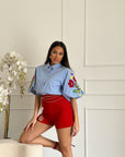 camicia bon ton celeste