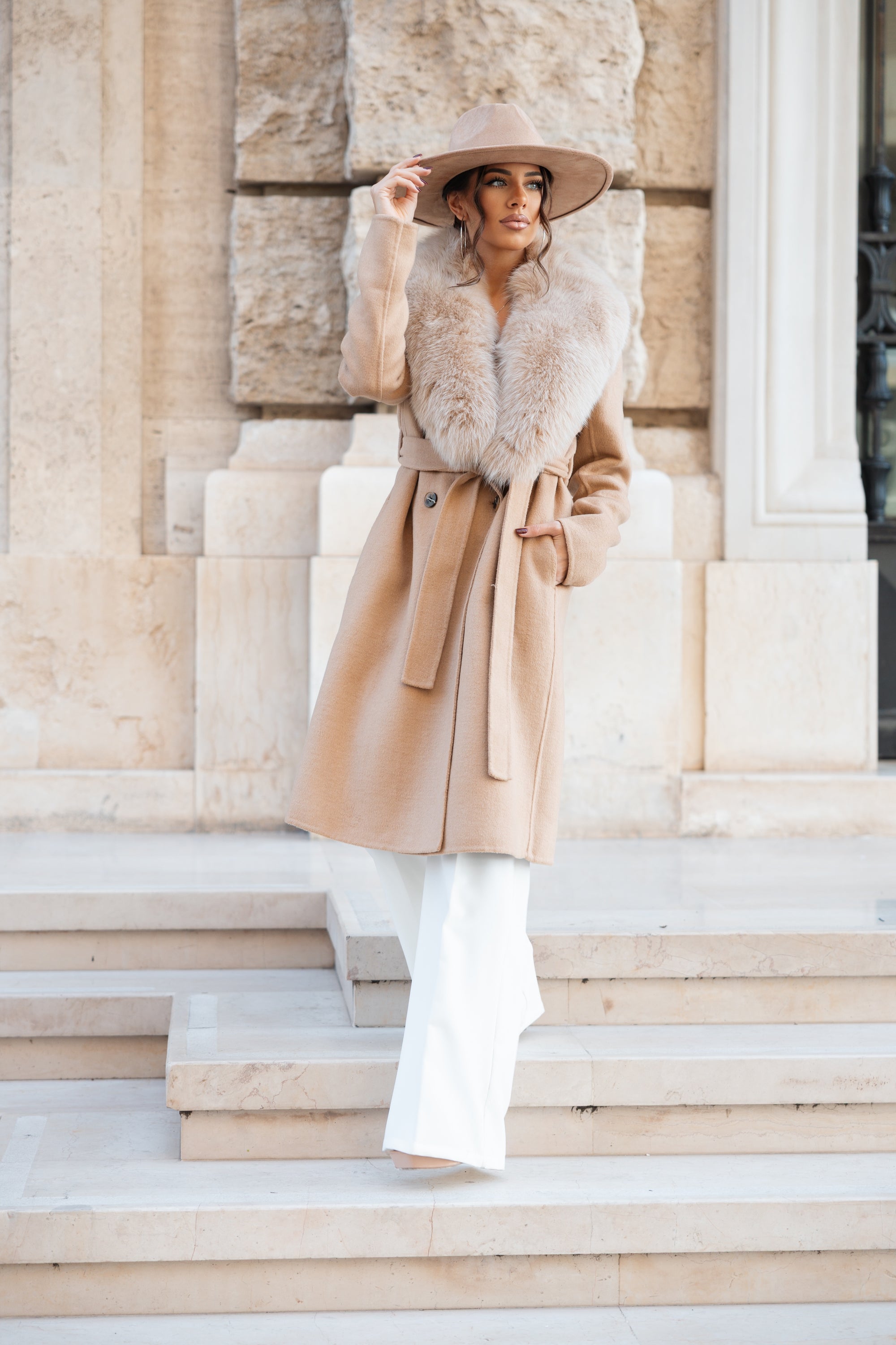 Cappotto fox biscotto