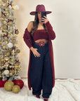 cardigan + top megan bordeaux