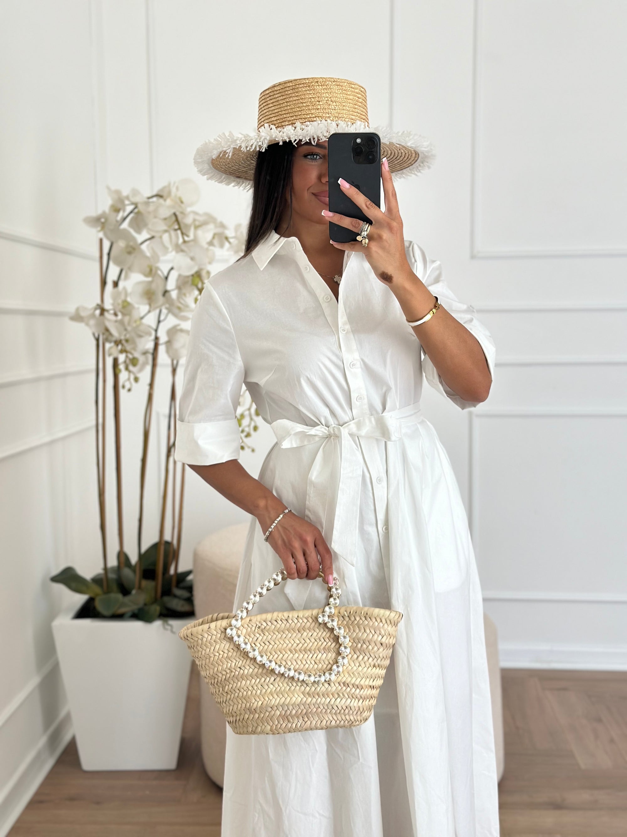 Abito in cotone bianco