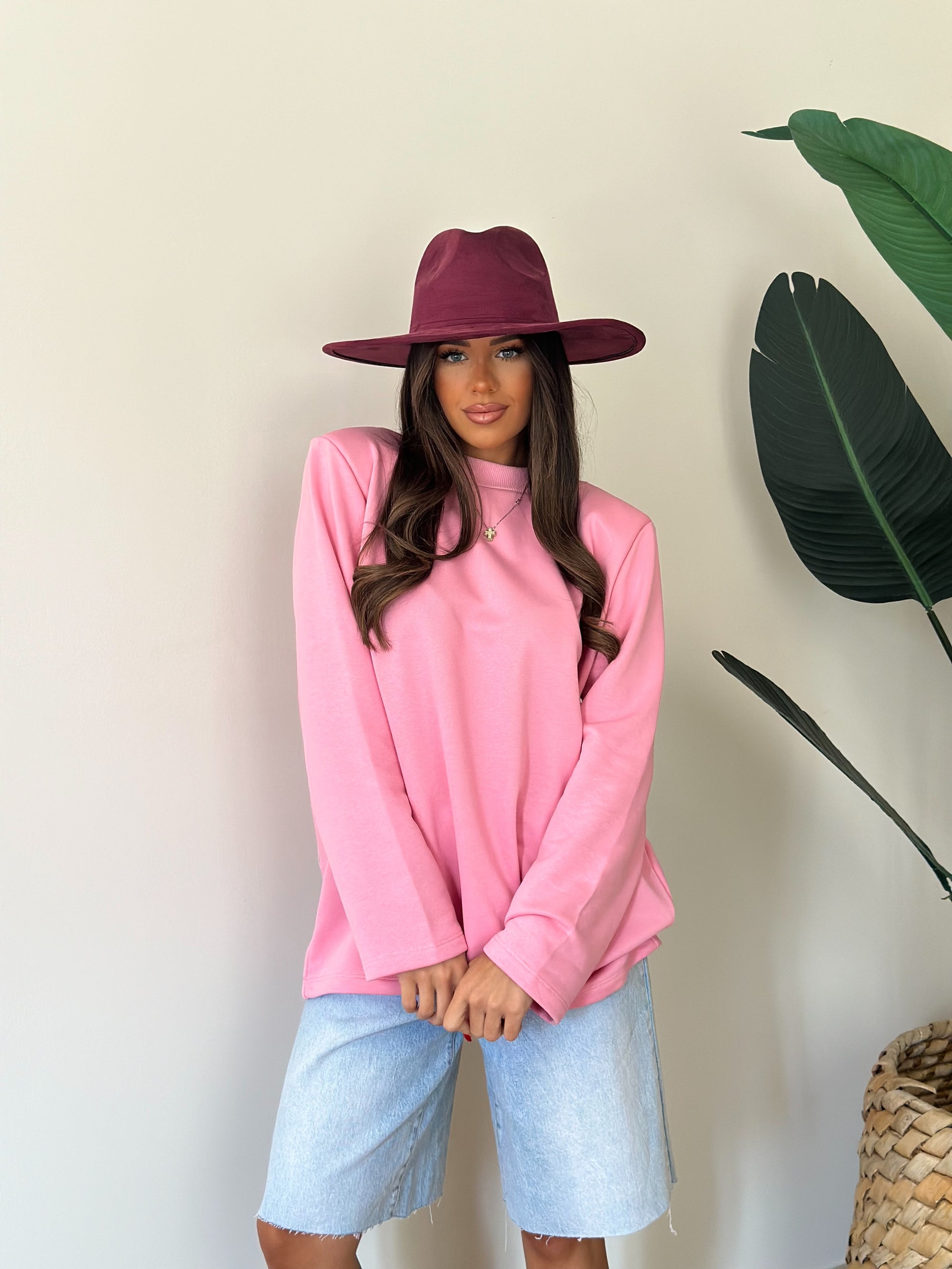 Maxi shirt garzata rosa