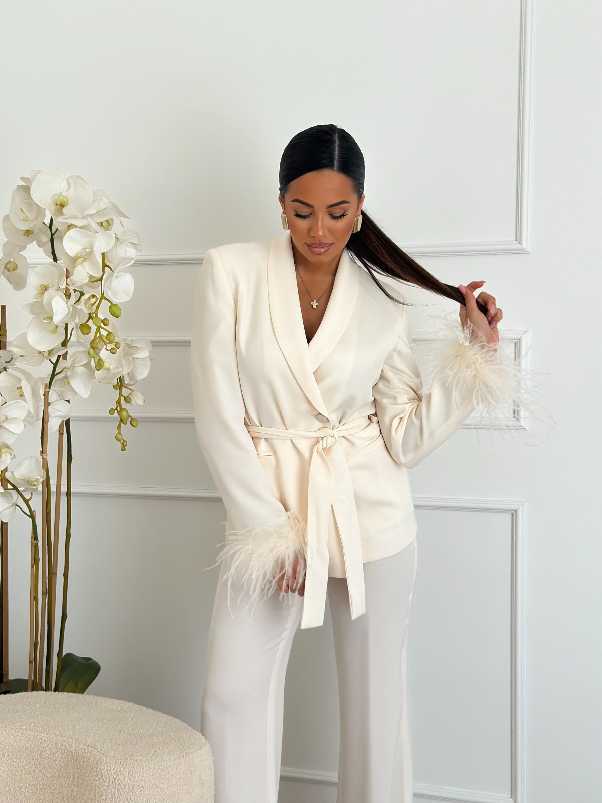 Tailleur piume crema