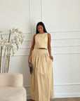 coordinato in cotone begie