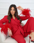 Tailleur piume rosse