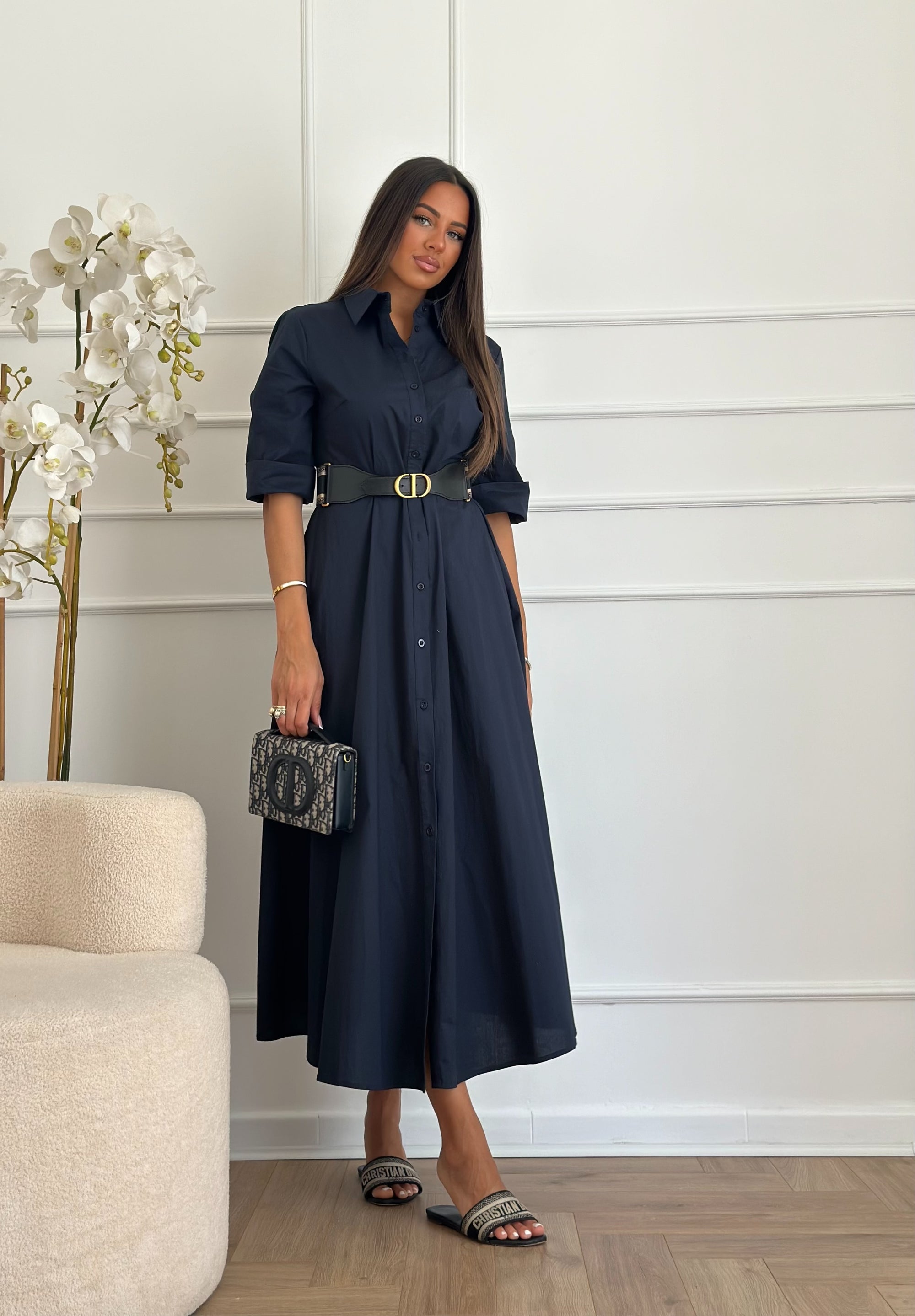 Abito in cotone blu