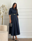 Abito in cotone blu