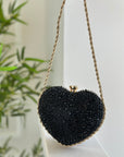 Borsa cuore gioiello nero