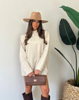 Maxi shirt garzata begie