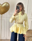 Camicia balze gialla