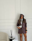 giacca in eco pelle bordeaux