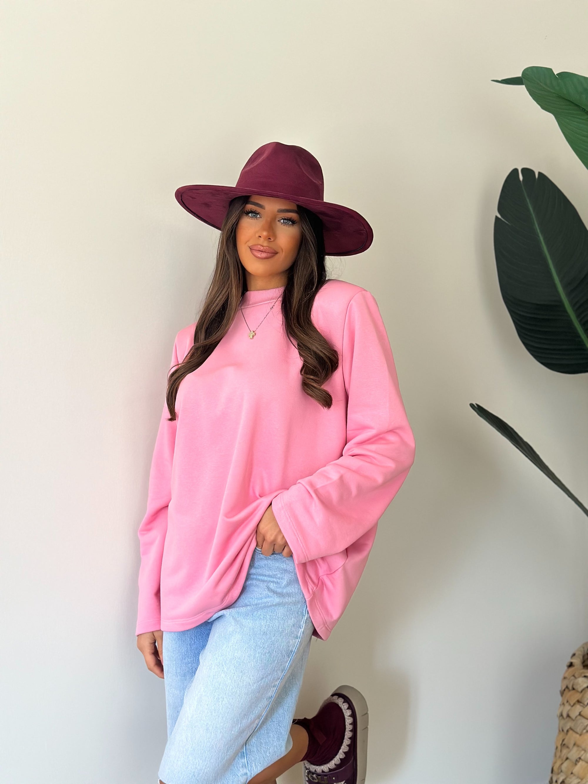 Maxi shirt garzata rosa
