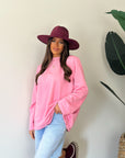 Maxi shirt garzata rosa