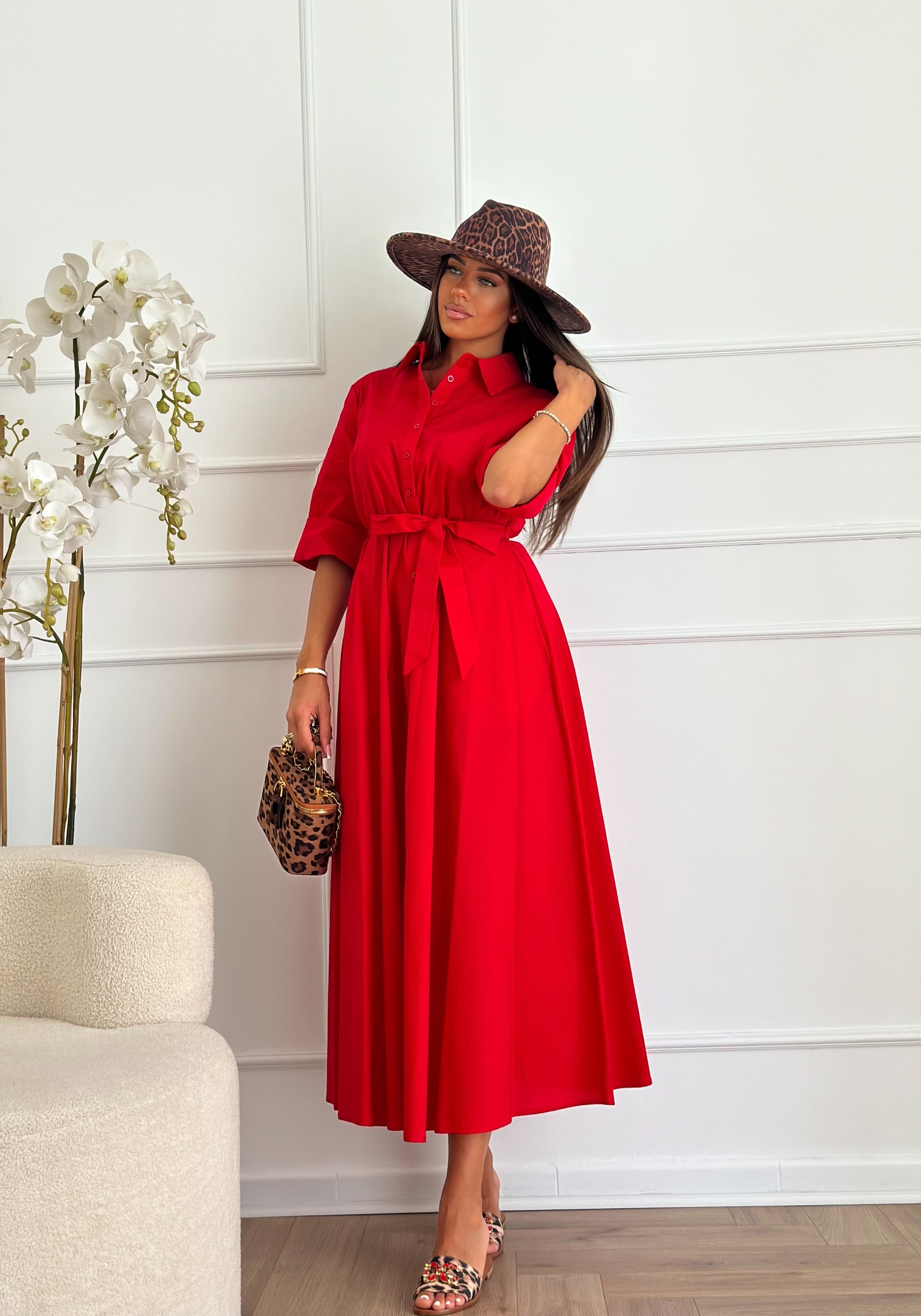 Abito in cotone rosso