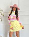 Maglia a righe voilà rosa