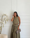 coordinato in cotone verde