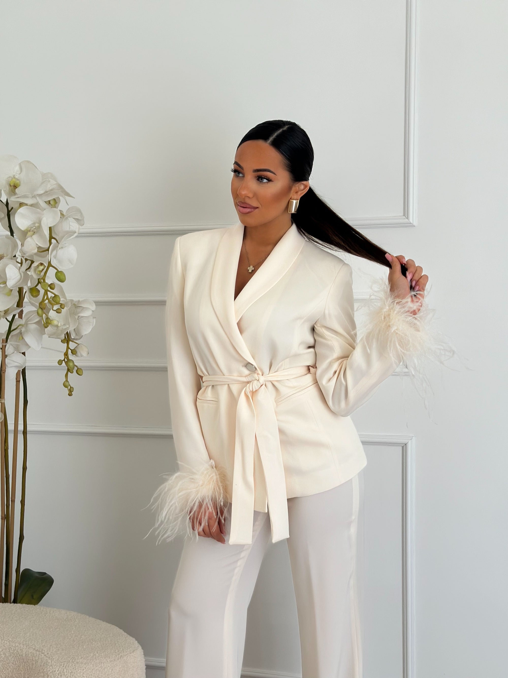 Tailleur piume crema