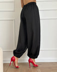 Pantalone in raso nero