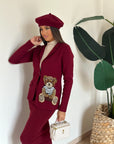 Giacca teddy bordeaux