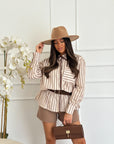 Camicia a righe brown