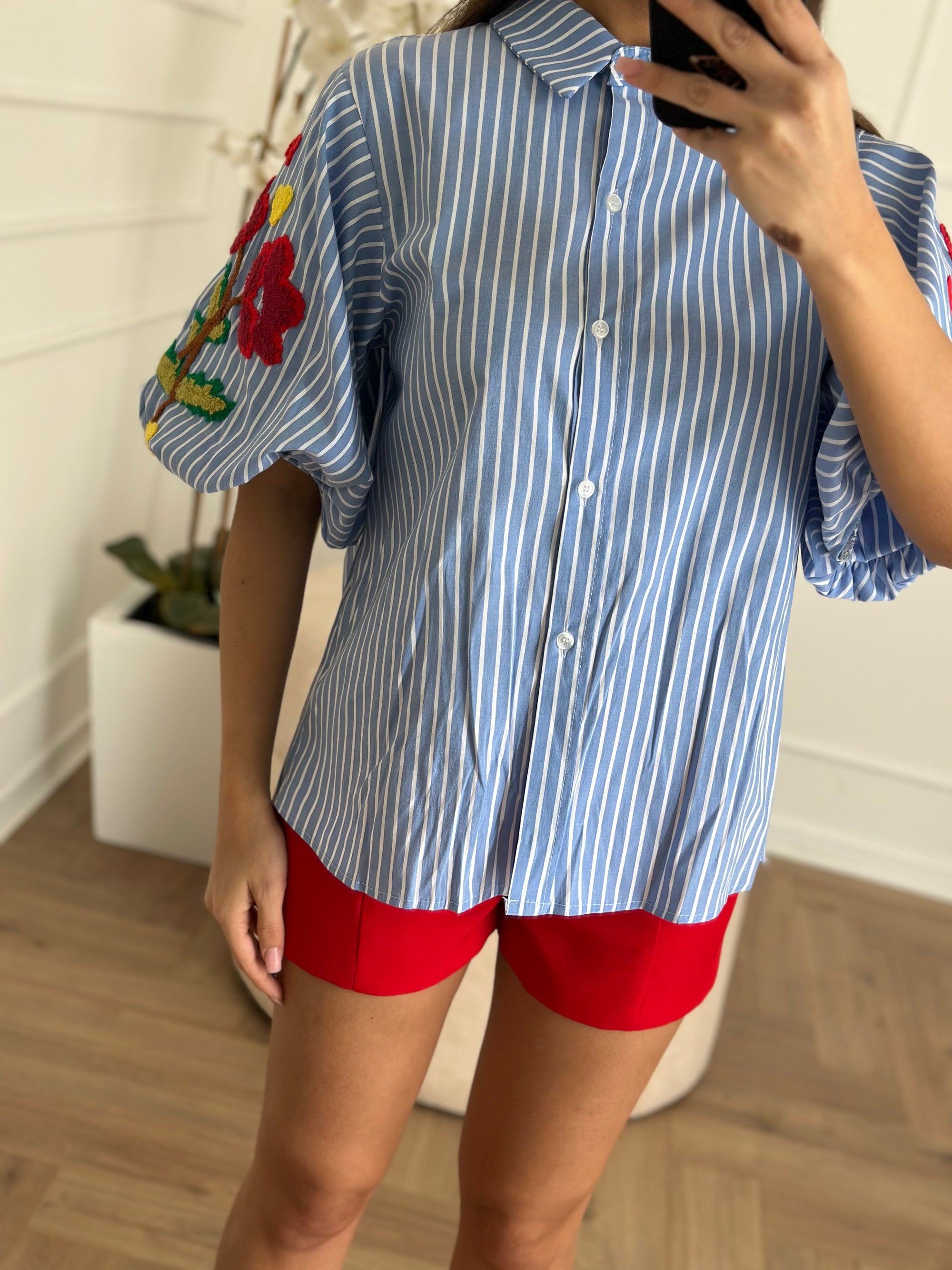 camicia bon ton celeste