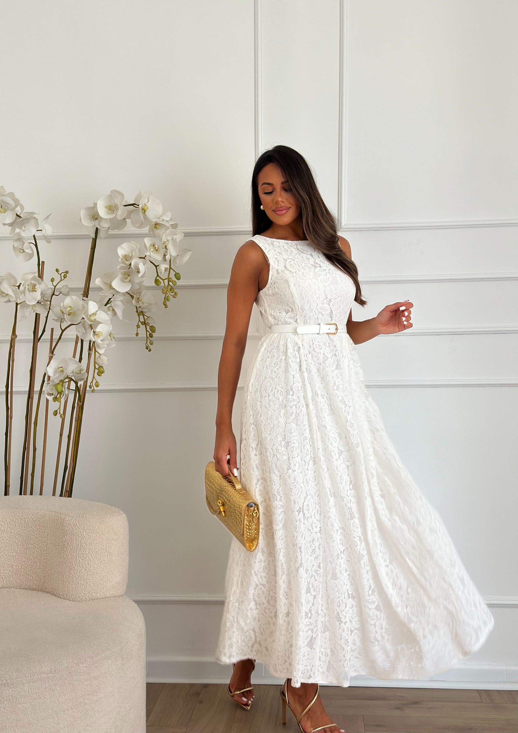 Abito white in pizzo