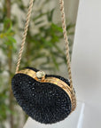 Borsa cuore gioiello nero