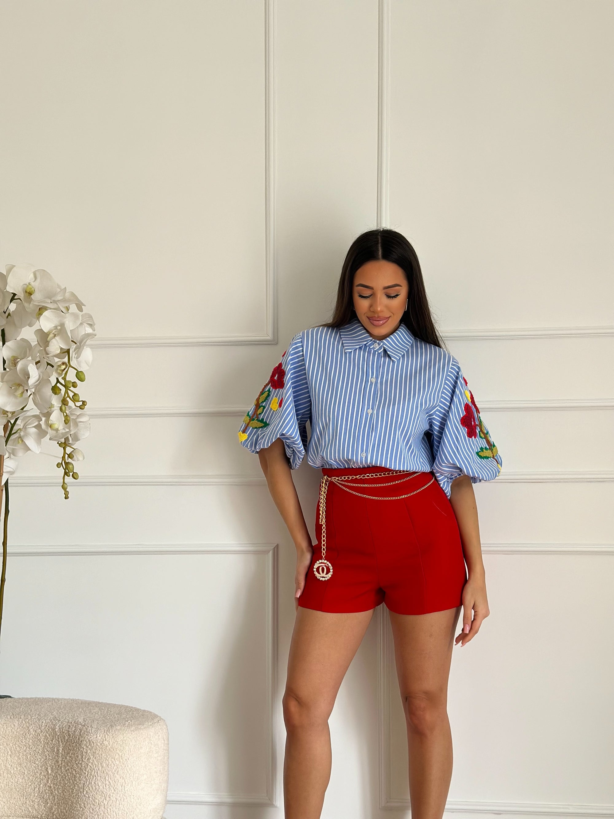 camicia bon ton celeste