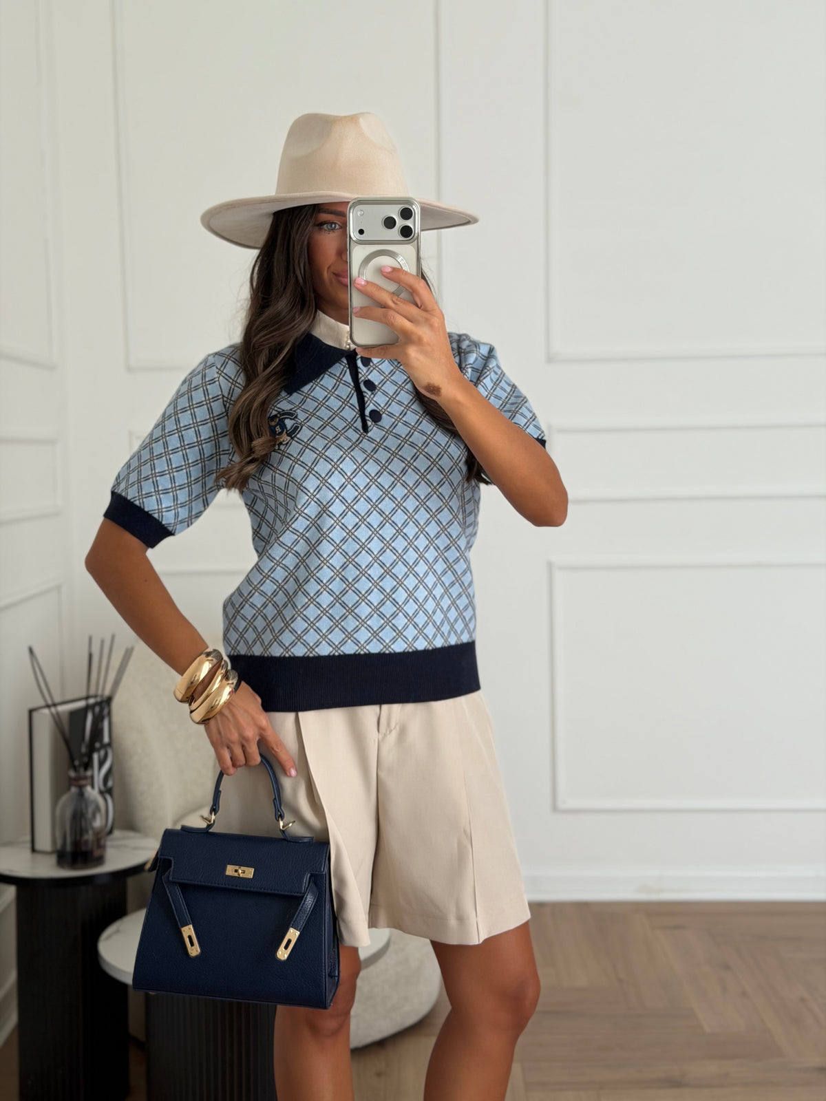 polo collage blu