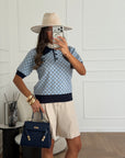 polo collage blu