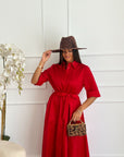 Abito in cotone rosso