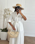 Abito in cotone bianco