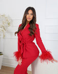 Tailleur piume rosse