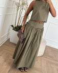 coordinato in cotone verde