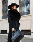 Cappotto fox nero