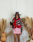 maglia a righe marrone