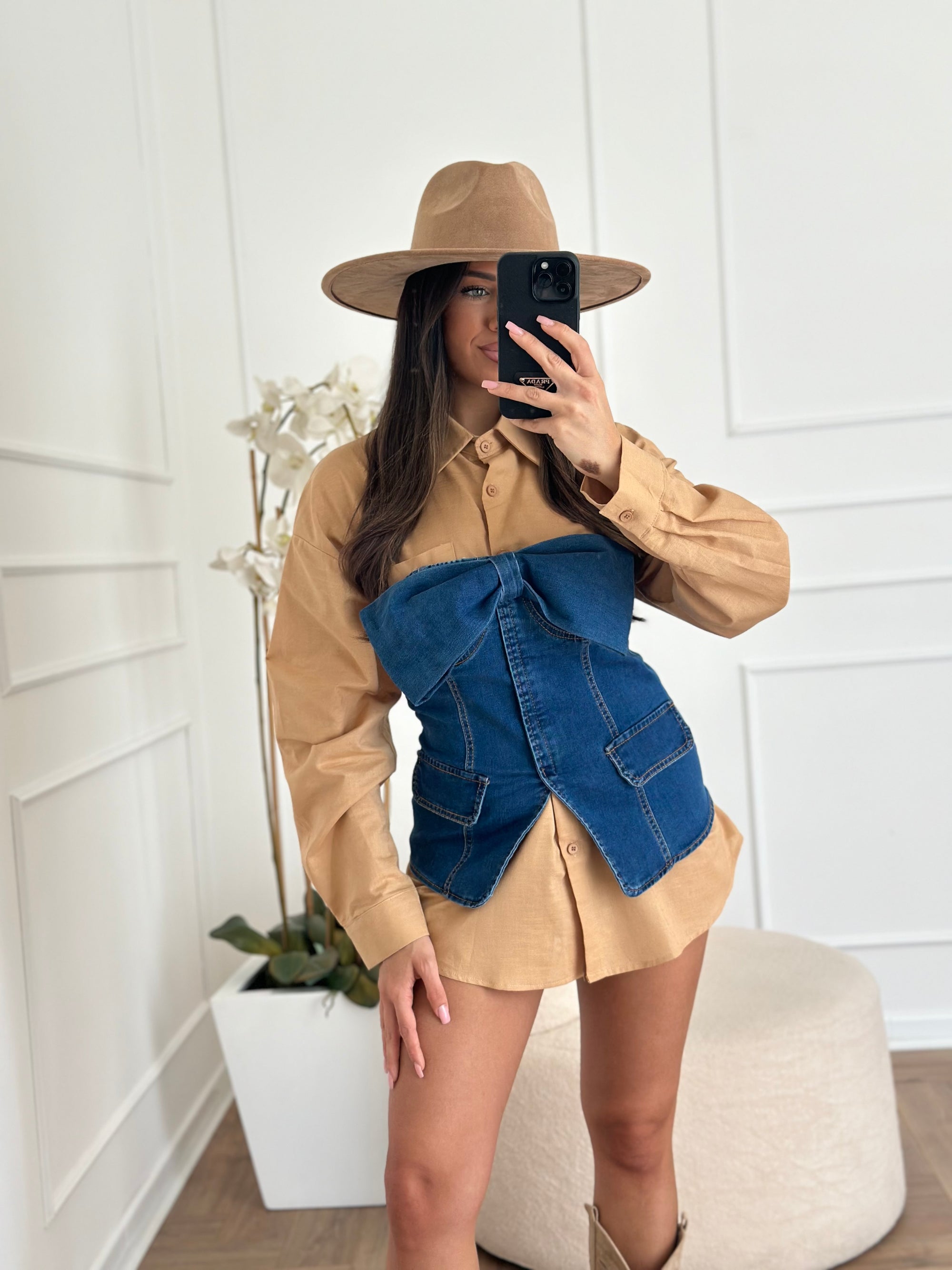 top fiocco denim