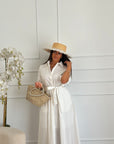 Abito in cotone bianco