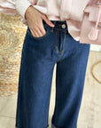 Denim con piega a palazzo