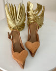 Tacco con cuore camel