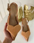 Tacco con cuore camel