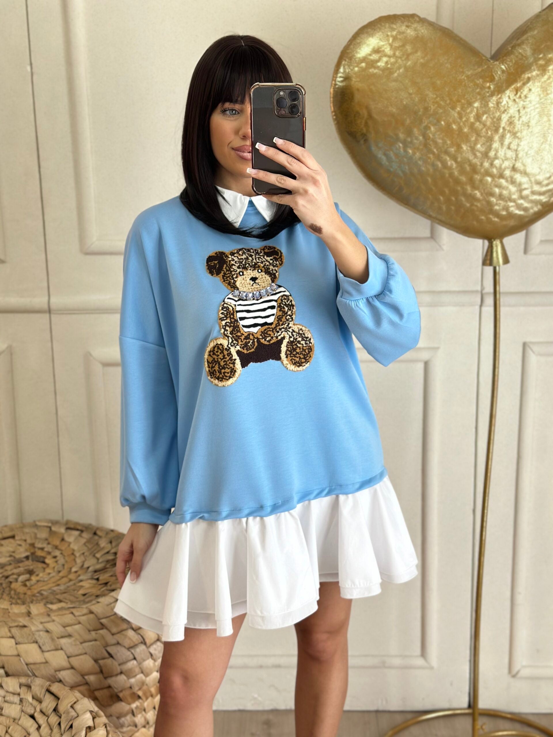 Abitino teddy celeste